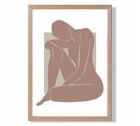 ARTZE Matisse Nude Brown & Beige Framed Print SIZE: A4 with Oak Frame | Size: A3 ARTZE Beige A3