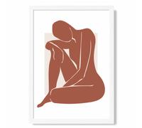ARTZE Matisse Nude Cream & Terracotta Framed Print SIZE: A2 with White Frame | Size: A3 ARTZE Terracotta A3