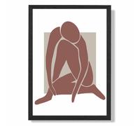 ARTZE Matisse Nude Neutral Coloured Framed Print SIZE: A4 with Black Frame in Beige ARTZE Beige A4