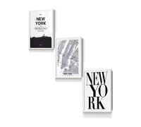 ARTZE NEW YORK Skyline Street Map City Prints Framed Wall Art - Small in White | Size: W33 cm x H45 cm x D20mm ARTZE White W33 cm x H45 cm x D20mm