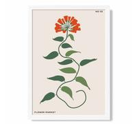 ARTZE Orange & Green Floral Flower Market Minimalist Framed Print SIZE: A2 with White Frame | Size: A3 ARTZE Orange A3