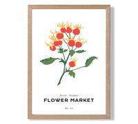 ARTZE Orange Rosehip Plant Flower Market Simplicity Framed Print SIZE: A3 with Oak Frame ARTZE Orange A3