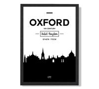 ARTZE Oxford Black & White City Skyline Framed Print SIZE: A4 with Black Frame ARTZE Black A4
