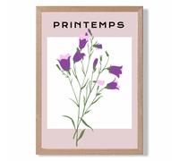 ARTZE Purple Wildflower Plant Flower Market Simplicity Framed Print SIZE: A2 with Oak Frame | Size: A4 ARTZE Purple A4