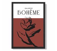 ARTZE Red Rose Boho Sketch Floral Framed Print SIZE: A2 with Black Frame | Size: A4 ARTZE Red A4