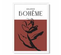 ARTZE Red Rose Boho Sketch Floral Framed Print SIZE: A2 with White Frame | Size: A3 ARTZE Red A3