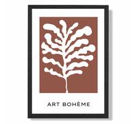 ARTZE Red & White Matisse Style Floral Cutout Framed Print SIZE: A2 with Black Frame ARTZE Red A2