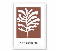 ARTZE Red & White Matisse Style Floral Cutout Framed Print SIZE: A2 with White Frame ARTZE Red A2