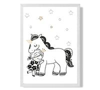 ARTZE Scandi Princess Little Hugging Unicorn Framed Print SIZE: A3 with White Frame in Black | Size: A2 ARTZE Black A2