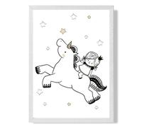 ARTZE Scandi Princess Little & Unicorn Framed Print SIZE: A3 with White Frame in Black ARTZE Black A3