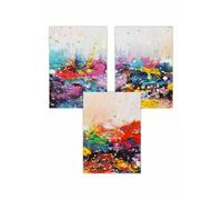 ARTZE Set of 3 Abstract Colourful Paint Splashes Art Posters | Size: W42 cm x H59 cm ARTZE Multicolor W42 cm x H59 cm