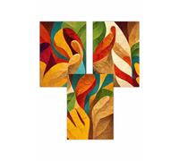 ARTZE Set of 3 Abstract Colourful Retro Textured Shapes Art Posters | Size: W50 cm x H70 cm ARTZE Multicolor W50 cm x H70 cm