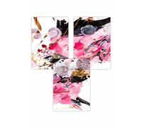 ARTZE Set of 3 Geometric Abstract Pink Candy Art Posters in Bright Pink | Size: W30 cm x H42 cm ARTZE Bright Pink W30 cm x H42 cm