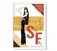 ARTZE Sketch Quotes Style & Fashion Framed Print SIZE: A2 with White Frame in Yellow ARTZE Yellow A2