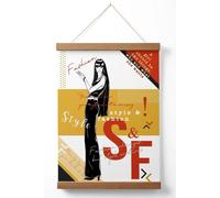 ARTZE Sketch Quotes Style & Fashion Framed Print SIZE: A3 with Oak Frame in Yellow | Size: A2 ARTZE Yellow A2