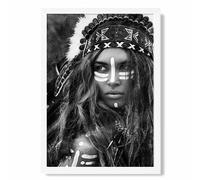 ARTZE Strong Woman Fashion Black & White Photo Framed Print SIZE: A2 with White Frame | Size: A3 ARTZE Black A3