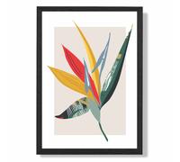 ARTZE Tropical Flower Green & Red Minamilist Framed Print SIZE: A4 with Black Frame | Size: A2 ARTZE Green A2