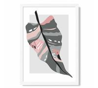 ARTZE Tropical Palm Grey & Pink Boho Botanical Framed Print SIZE: A3 with White Frame | Size: A4 ARTZE Grey A4