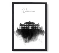 ARTZE Vienna Watercolour Skyline City Framed Print SIZE: A3 with Black Frame ARTZE Black A3