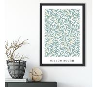 ARTZE Vintage William Morris Green & Yellow Willow Pattern Art Print / Black Frame / SIZE: A2 | Size: A3 ARTZE Green A3