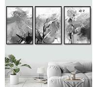Artze Wall Art Abstract Art Prints 3-Piece Set, 50 cm Width x 70 cm Height, Black/White