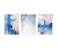 Artze Wall Art Abstract Ink Wall Art Poster, 30 cm Width x 40 cm Height, Blue/Pink