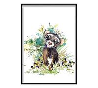 Artze Wall Art Baby Ermine Watercolour Poster, 50 cm Width x 70 cm Height