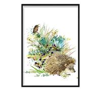 Artze Wall Art Baby Hedgehog Watercolour Poster, 40 cm Width x 50 cm Height