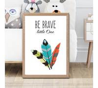 Artze Wall Art Be Brave Tribal Quote Framed Print Size: A2 With Oak Frame