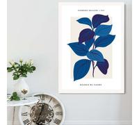 Artze Wall Art Blue Botanicals Flower Market Exhibition Framed Print Size: A2 With White Frame