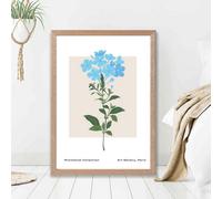 Artze Wall Art Blue Forget Me Not Flower Market Simplicity Framed Print Size: A2 With Oak Frame