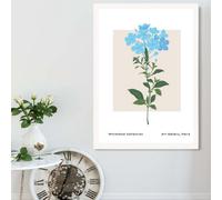 Artze Wall Art Blue Forget Me Not Flower Market Simplicity Framed Print Size: A2 With White Frame