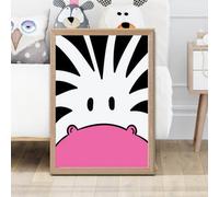 Artze Wall Art Cute Cartoon Style Zebra Face Framed Print Size: A2 With Oak Frame