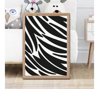 Artze Wall Art Cute Cartoon Style Zebra Print Framed Print Size: A2 With Oak Frame