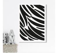 Artze Wall Art Cute Cartoon Style Zebra Print Framed Print Size: A3 With White Frame