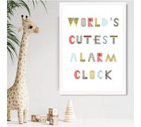 Artze Wall Art Cutest Alarm Clock Scandi Quote Framed Print Size: A2 With White Frame