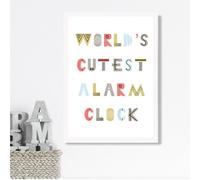 Artze Wall Art Cutest Alarm Clock Scandi Quote Framed Print Size: A3 With White Frame
