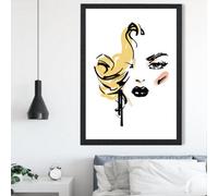 Artze Wall Art Fashion Face Pen And Ink Sketch Framed Print Size: A2 With Black Frame