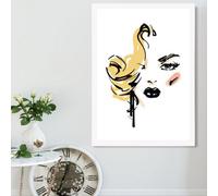 Artze Wall Art Fashion Face Pen And Ink Sketch Framed Print Size: A2 With White Frame