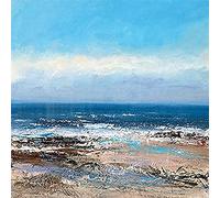 Artze Wall Art (Sunlit Sea Canvas Print, Multi Coloured, 60 x 60cm