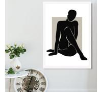 Artze Wall Art Matisse Nude Beige And Black Framed Print Size: A2 With White Frame