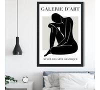 Artze Wall Art Matisse Nude Black And Grey Framed Print Size: A2 With Black Frame