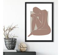 Artze Wall Art Matisse Nude Brown And Beige Framed Print Size: A3 With Black Frame