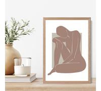 Artze Wall Art Matisse Nude Brown And Beige Framed Print Size: A4 With Oak Frame