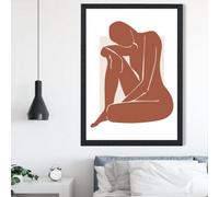Artze Wall Art Matisse Nude Cream And Terracotta Framed Print Size: A2 With Black Frame