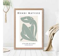 Artze Wall Art Matisse Nude Green And Cream Framed Print Size: A2 With Oak Frame