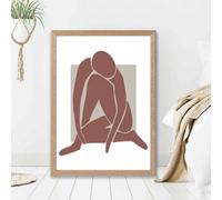 Artze Wall Art Matisse Nude Neutral Coloured Framed Print Size: A2 With Oak Frame