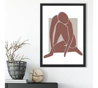 Artze Wall Art Matisse Nude Neutral Coloured Framed Print Size: A3 With Black Frame