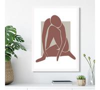 Artze Wall Art Matisse Nude Neutral Coloured Framed Print Size: A3 With White Frame