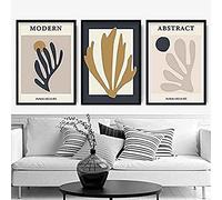 Artze Wall Art Modern Matisse Style Floral Wall Art Prints, 50 cm Width x 70 cm Height, Cream/Beige